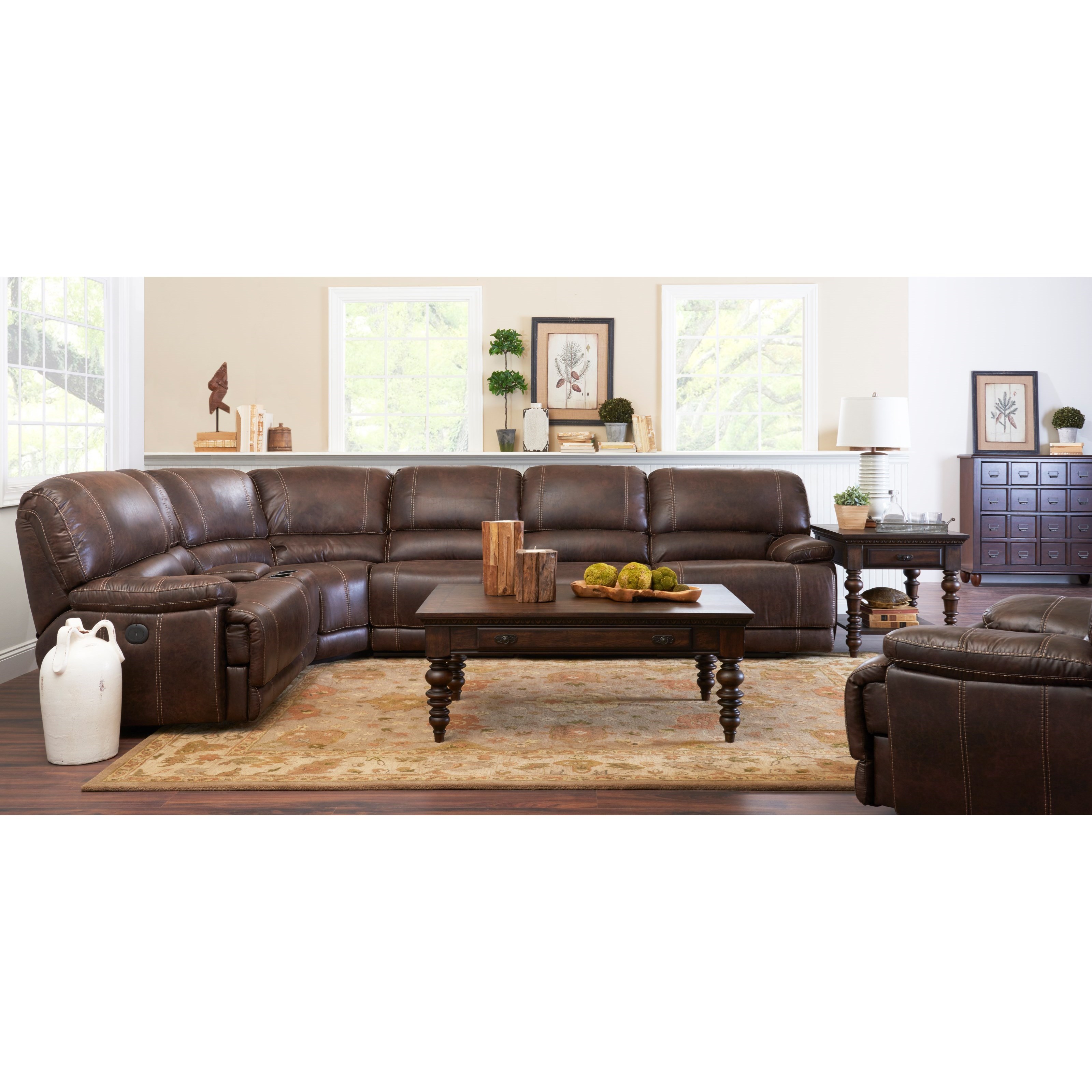 Klaussner International Foster Four Seat Power Reclining Sectional Sofa Royal Furniture